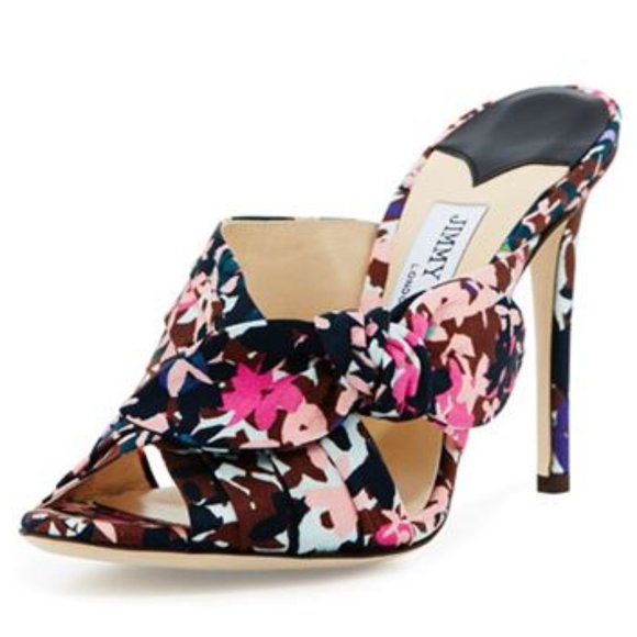 Jimmy Choo Keely Satin Floral Slide Sandal 38.5 - Picture 10 of 10